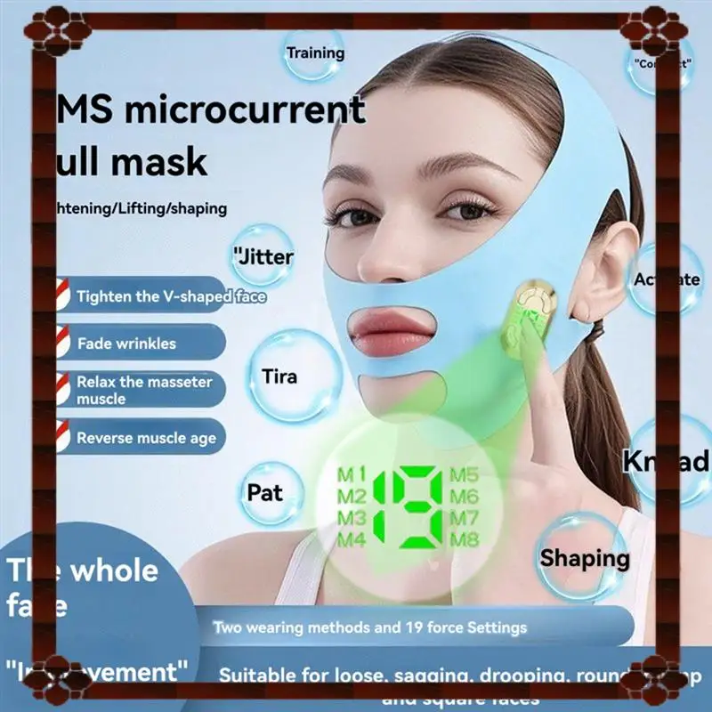 Vendaje Facial en forma de V, dispositivo de pulso EMS para reafirmante Facial, máquina de belleza, tratamiento de adelgazamiento Facial, entrega en 24 horas