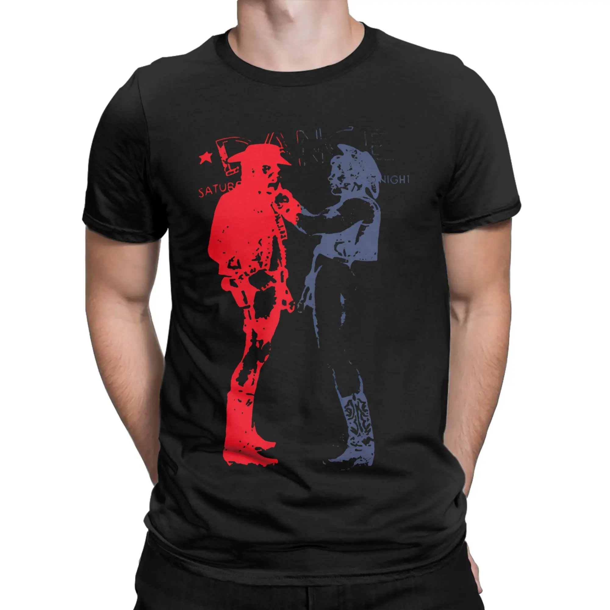 Cowboys Dance Couple Duet  T-Shirt Summer  Novelty T-Shirts Men Cotton O-Neck Plus Size Top Tees Short Sleeve Y2K Casual Tops