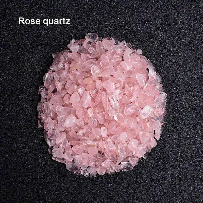 5-7mm 100g Natural Pink Rose Quartz Crystal Polished Tumbled Chip Stone Mineral Rock Reiki Healing Gemstone Home Aquarium Decor