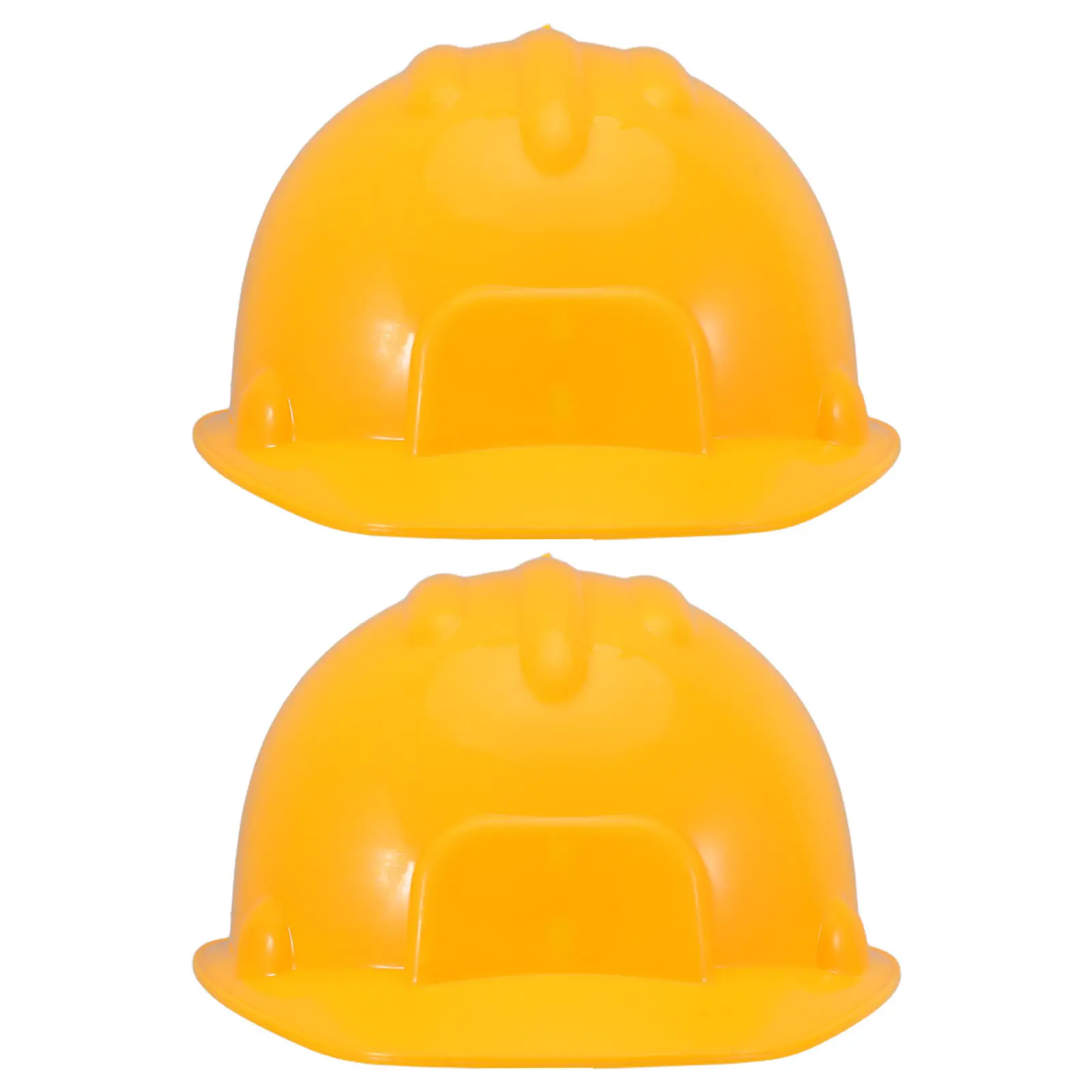 2Pcs Kids Yellow Plastic Construction Hard Hats Worker Hats Toddlers Engineer Costume Dress Up Role Play Party
