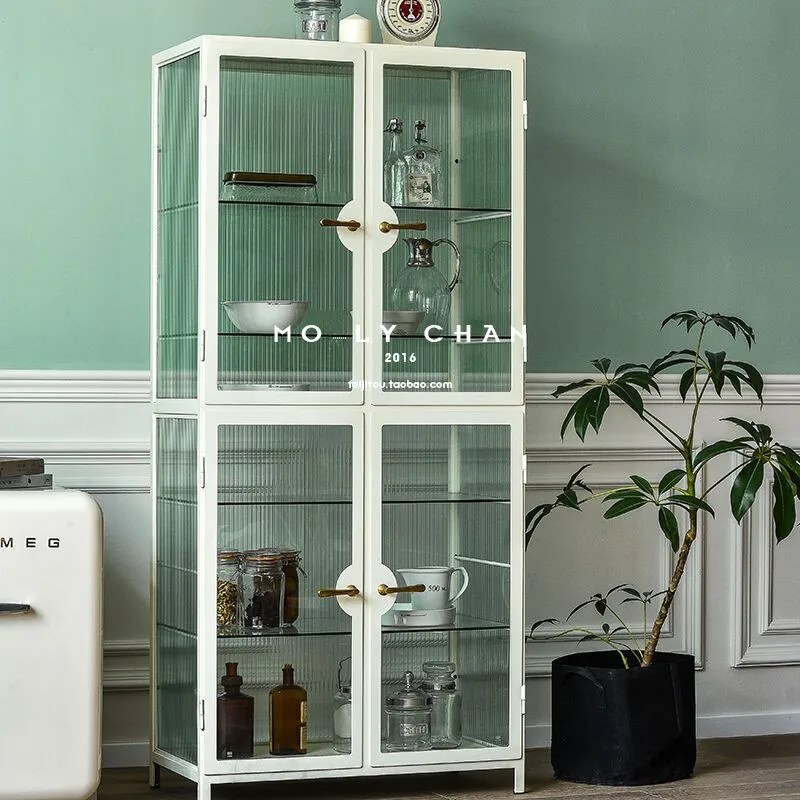 

Nordic simple side cabinet modern small apartment household storage locker Italian light luxury glass display cabinet wine cabin