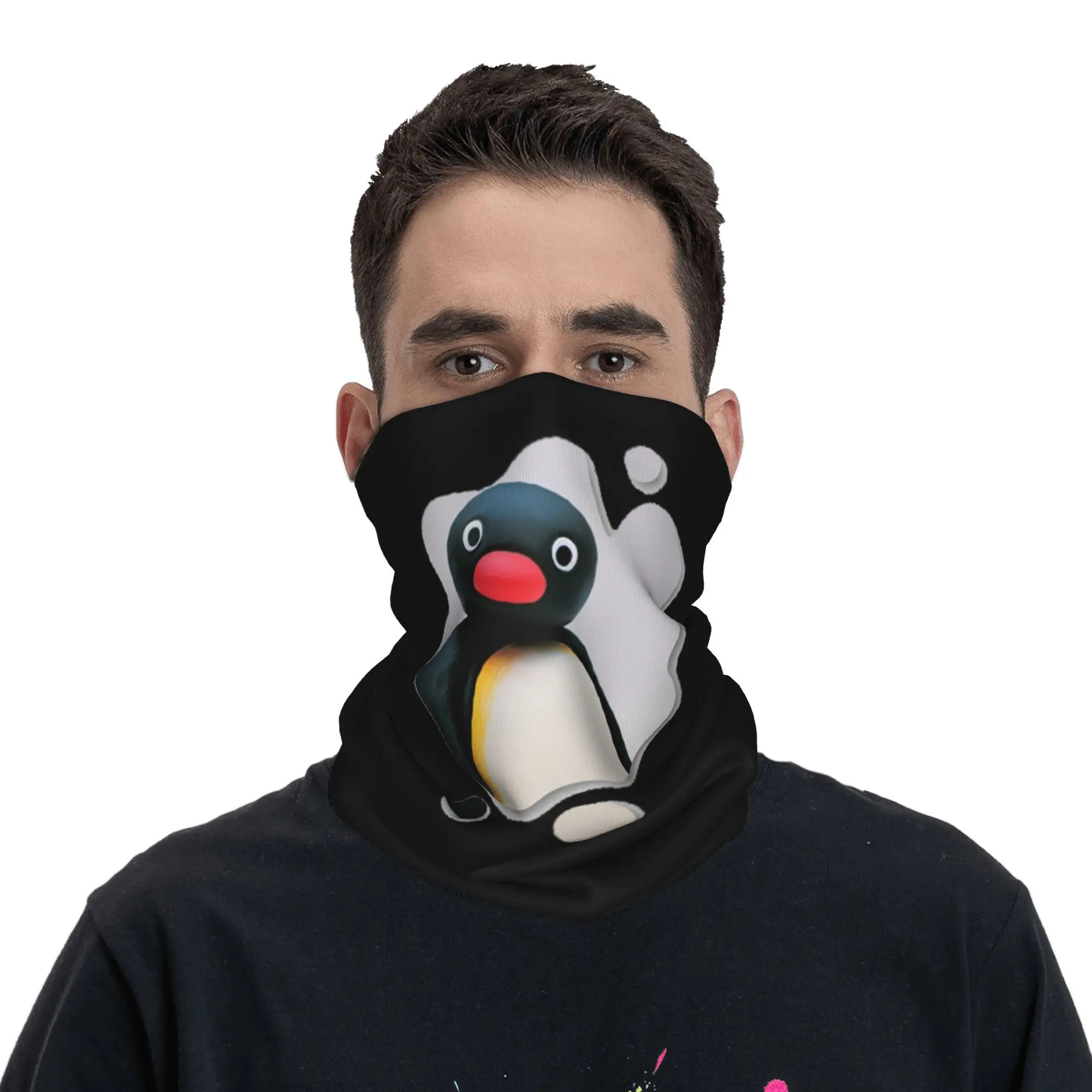 ピングー pinga ペンギンテレビバンダナネックカバープリントマジックスカーフ暖かいヘッドバンドハイキング釣り男性女性大人通気性