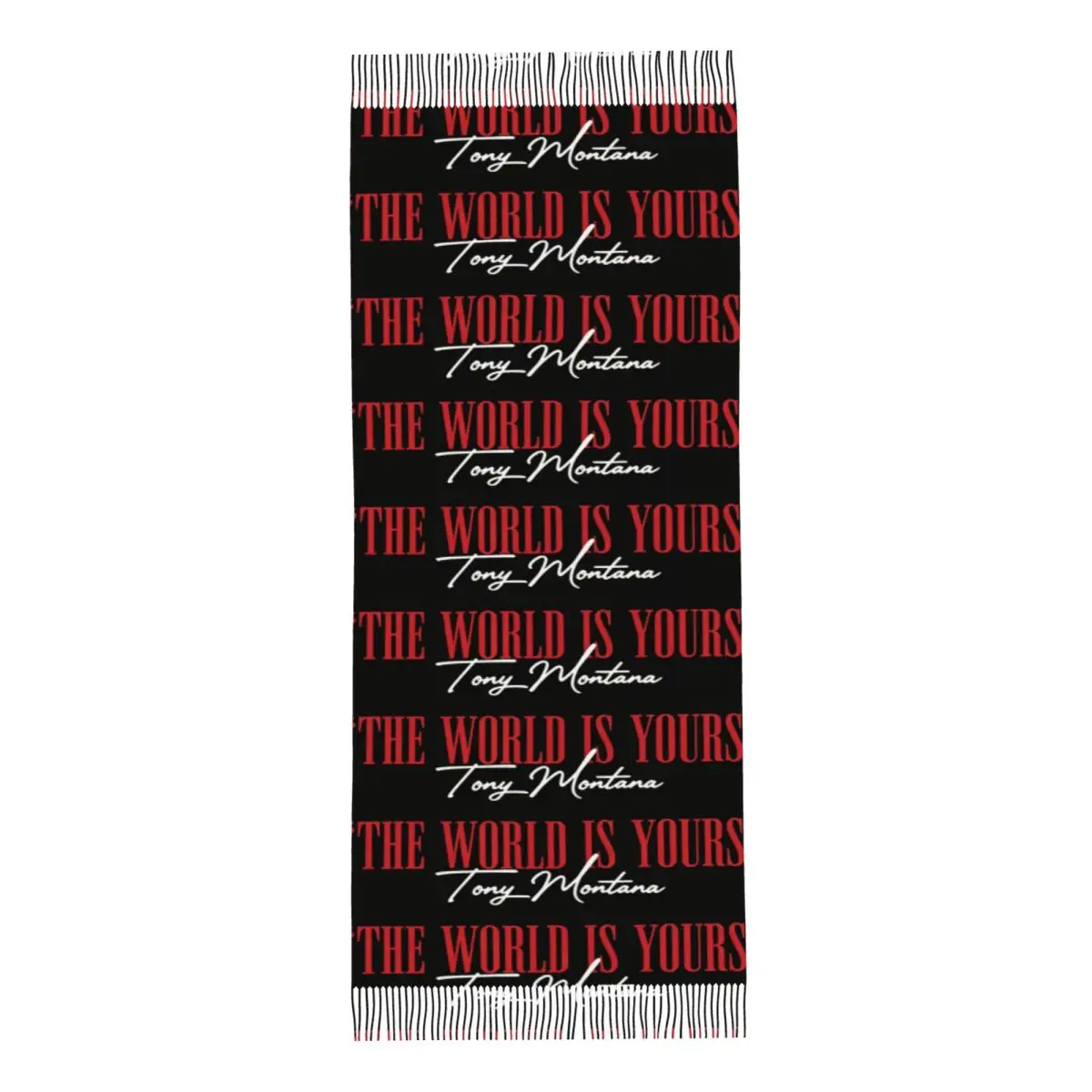 Movie Scarface The World Is Yours Tony Montana Pacino Tassel Scarves for Women Soft Warm Shawls and Long Fall Winter Shawl Wraps