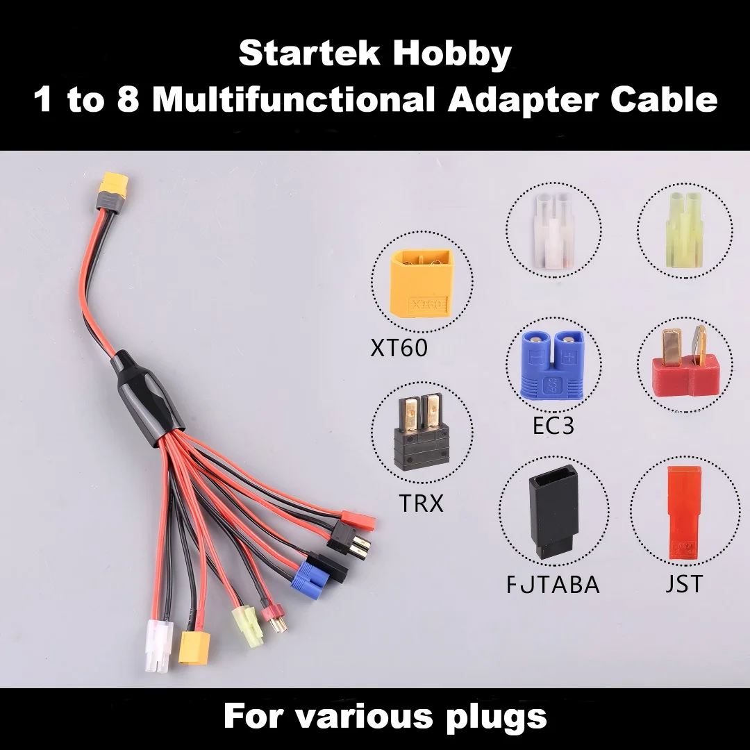 

Multifunction Balance Charging 8IN1 / 19IN1 Cable Adapter XT60 EC3 EC5 HXT TAMIYAS For IMAX B6 B6AC Charger 8 IN1