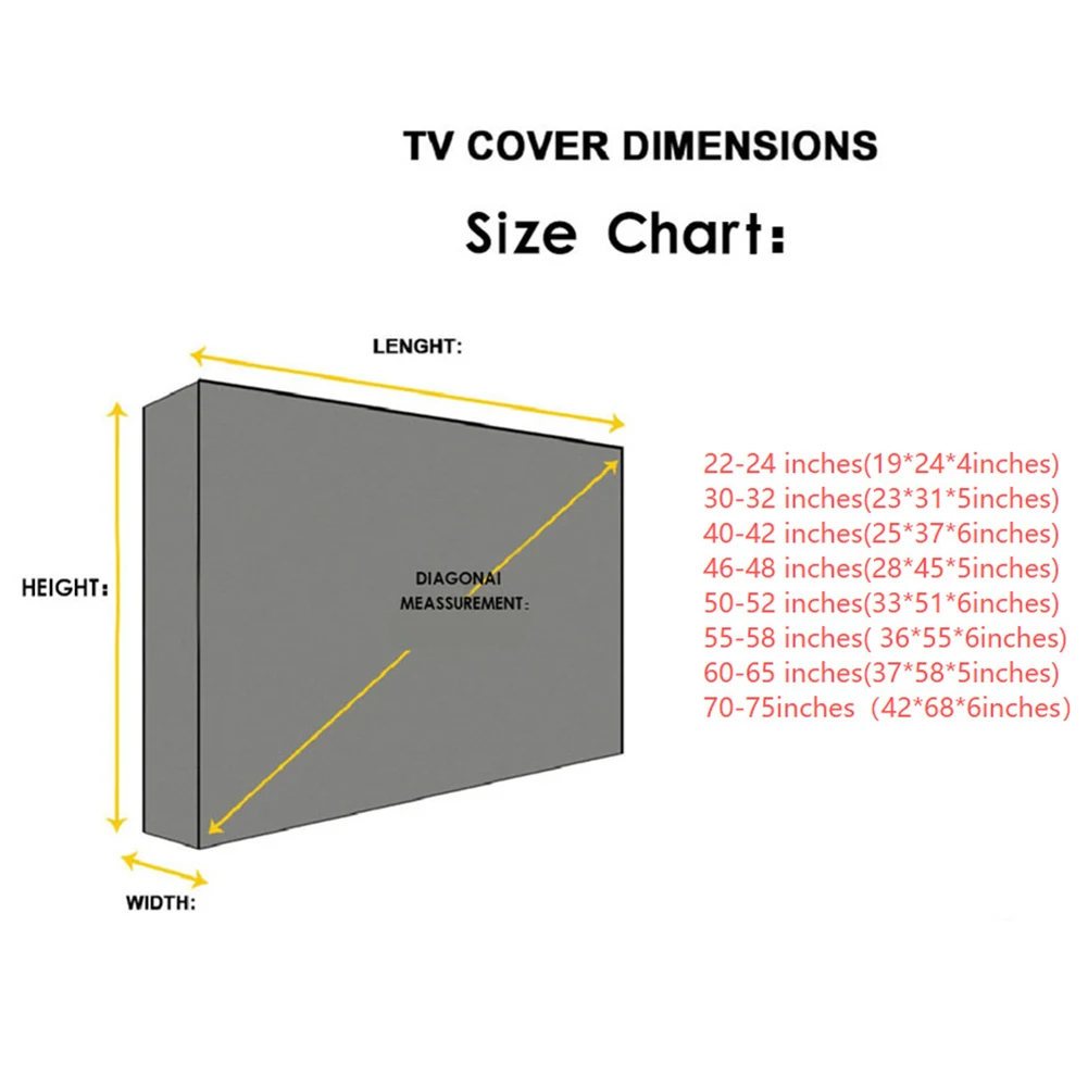 Protective Outdoor Television Cover with Waterproof and Dustproof Construction for Reliable Year Round TV For Protection