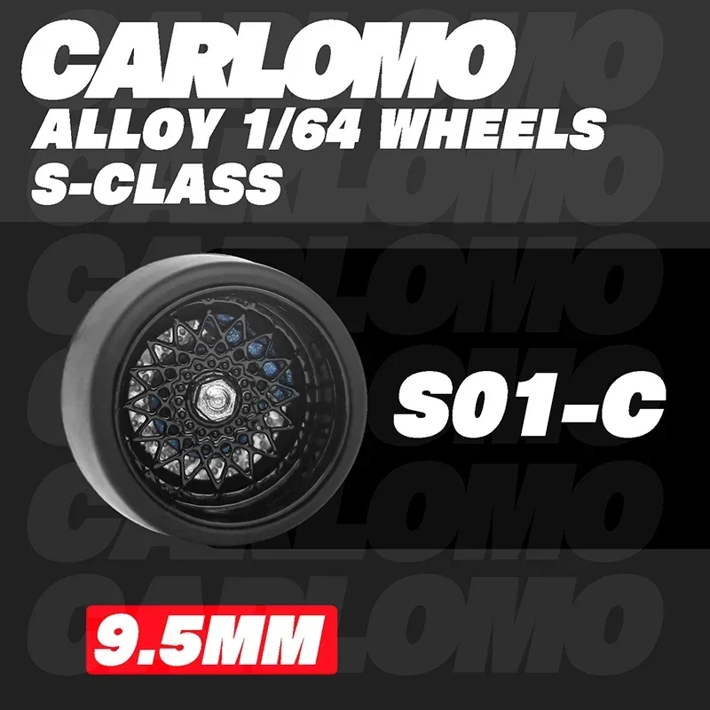 CARLOMO 1/64mm roda paduan 9.5mm, roda atau COOLCARIFUN roda 10.5mm dengan rem dan Ban 1:64 Model mobil TLV/IG/HW bagian modifikasi