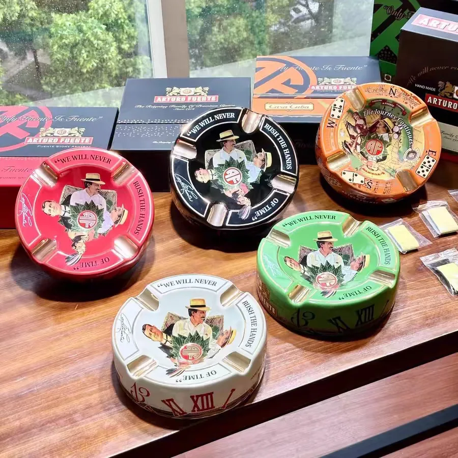 

Керамическая пепельница для сигар, роскошная пепельница большого диаметра с 4 слотами, огнетушитель для сигар, украшение стола, аксессуар для курения