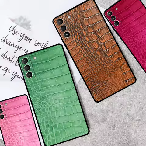 Crocodile Pattern Print Case For Samsung Galaxy S21 S20 FE S22 S23 S24 Ultra Note 10 Plus Note 20 S8 S9 S10 Cover