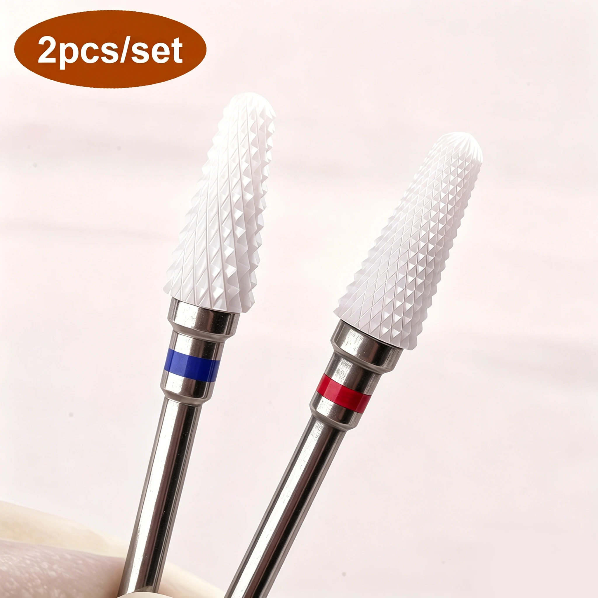 2Pcs Professional Ceramic Nail Drill Bit Set | Fast Gel Nail Remover, Compatible with All Nail Art Types
