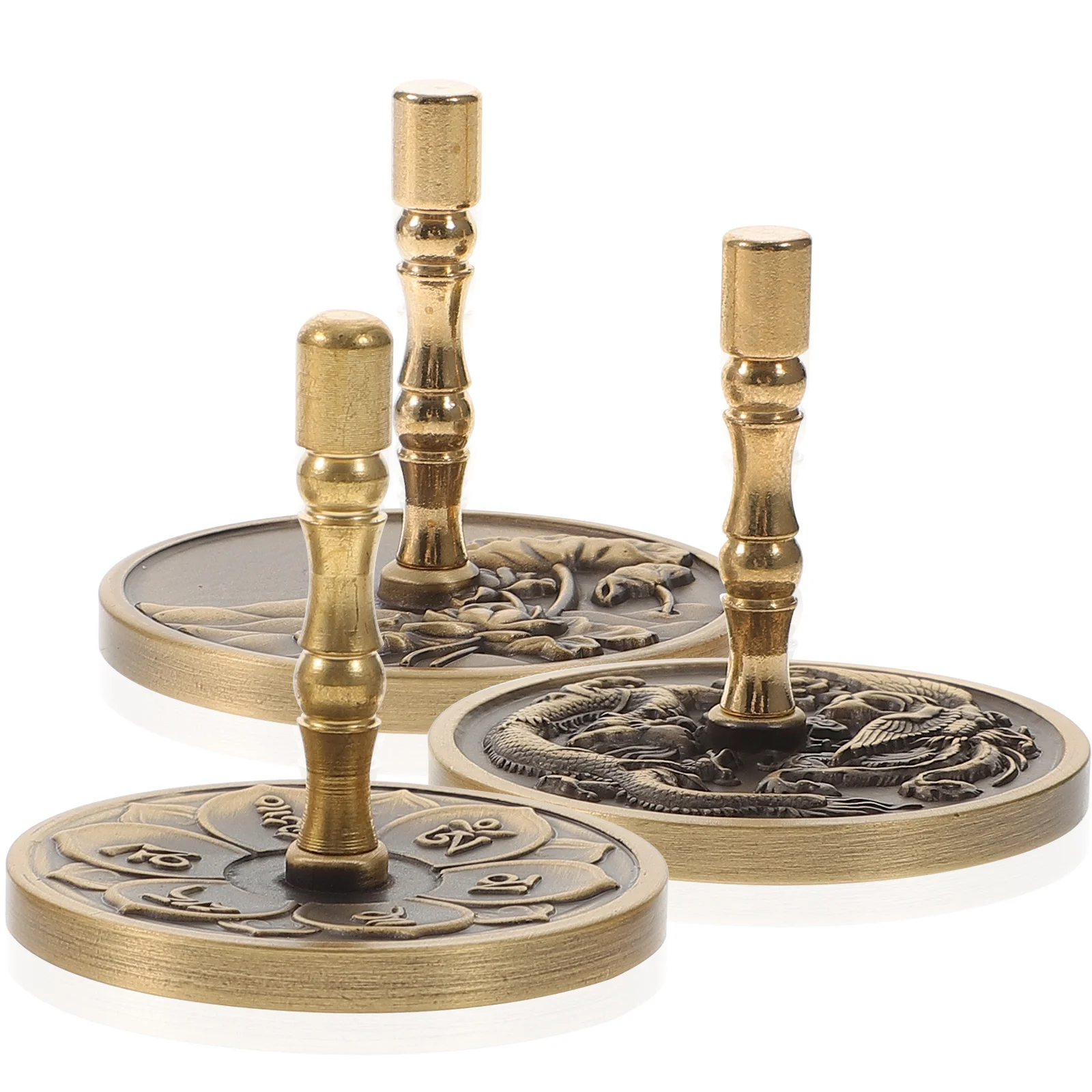 

3Pcs Brass Incense Press Tool Carved Ash Presser for Yoga Meditation Spa Aromatherapy Gift Set Incense Making Supplies