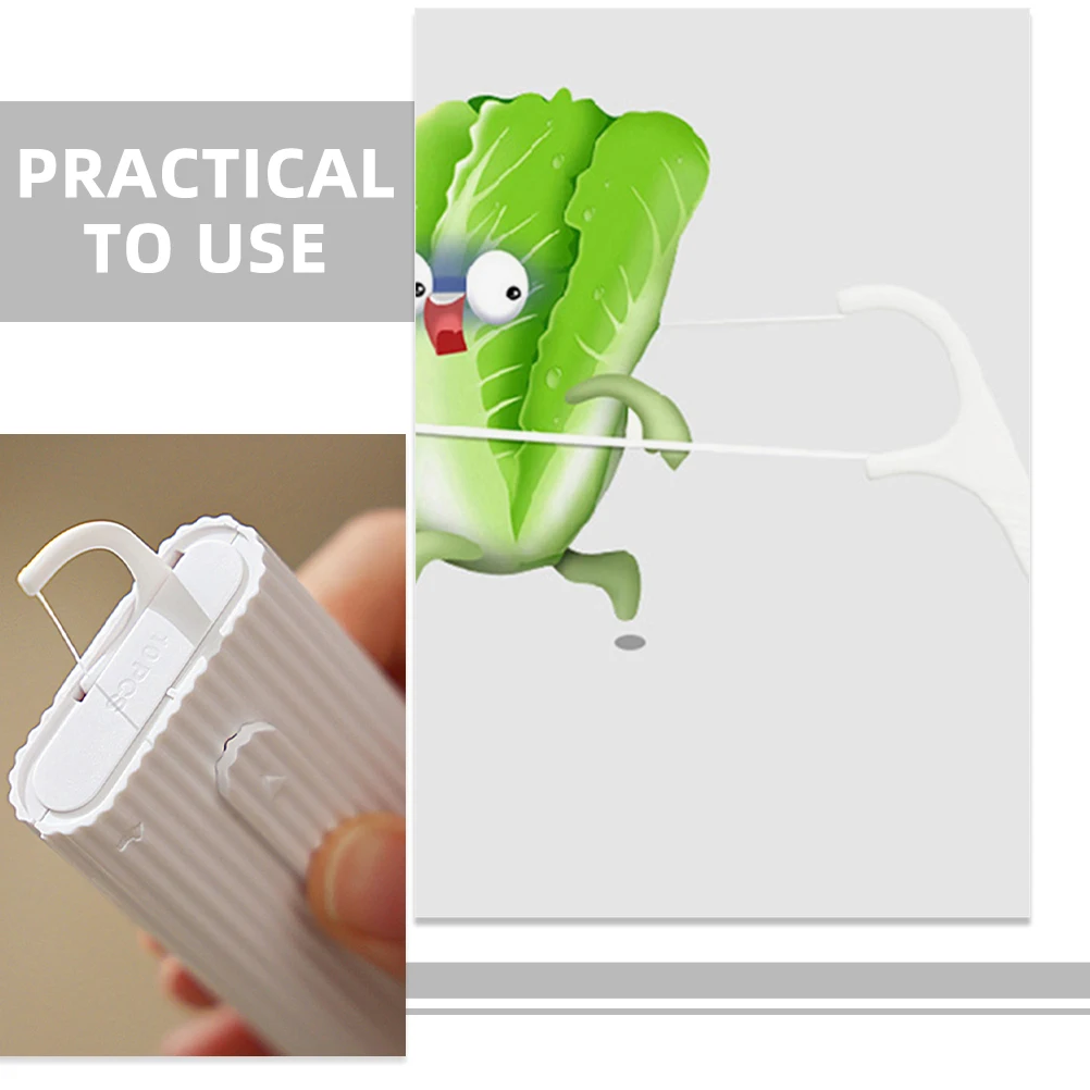 

2pcs 2 Boxes White Portable Floss Reusable Dental ganizer Automatic Dispenser Small Tooth Supply Household