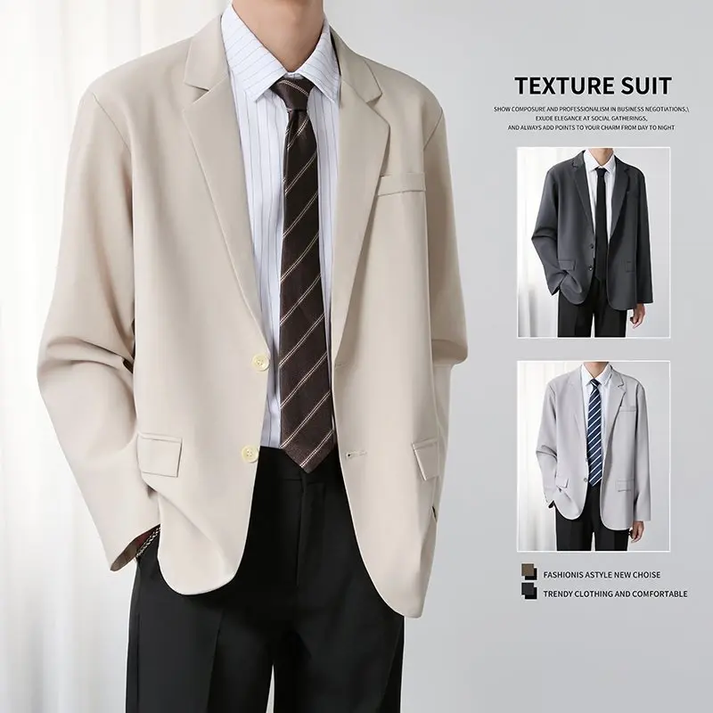 

oulder Pad Men's Suit Jaet Casual Slim Fit Red Busin Casual Profional Faion Spring Autumn Wool Blend Coat