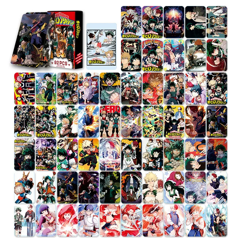 92 Stück/Box Anime My Hero Academy Lomo-Karte, beidseitig, HD-Farbdruck, Bildersammlung, Geburtstagsgeschenk – Detail 5