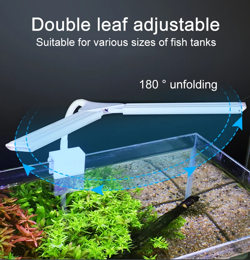 Superhelle Clip-Lampe, LED-Aquariumlicht für Wasserpflanzen, Wachstum von Aquarien, Vollspektrum-Timing-Lampe, 220–240 V, 30–70 cm, 4 W, 8 W, 13 W – Detail 2