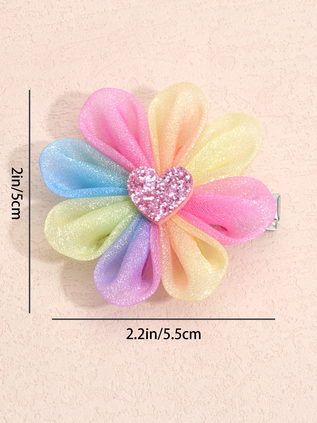 2pcs/set Rainbow Flower Hair Clips For Girls Fashion Sequin Hairpins Children Cute Barrettes Kids Boutique Hair Accessories Gift