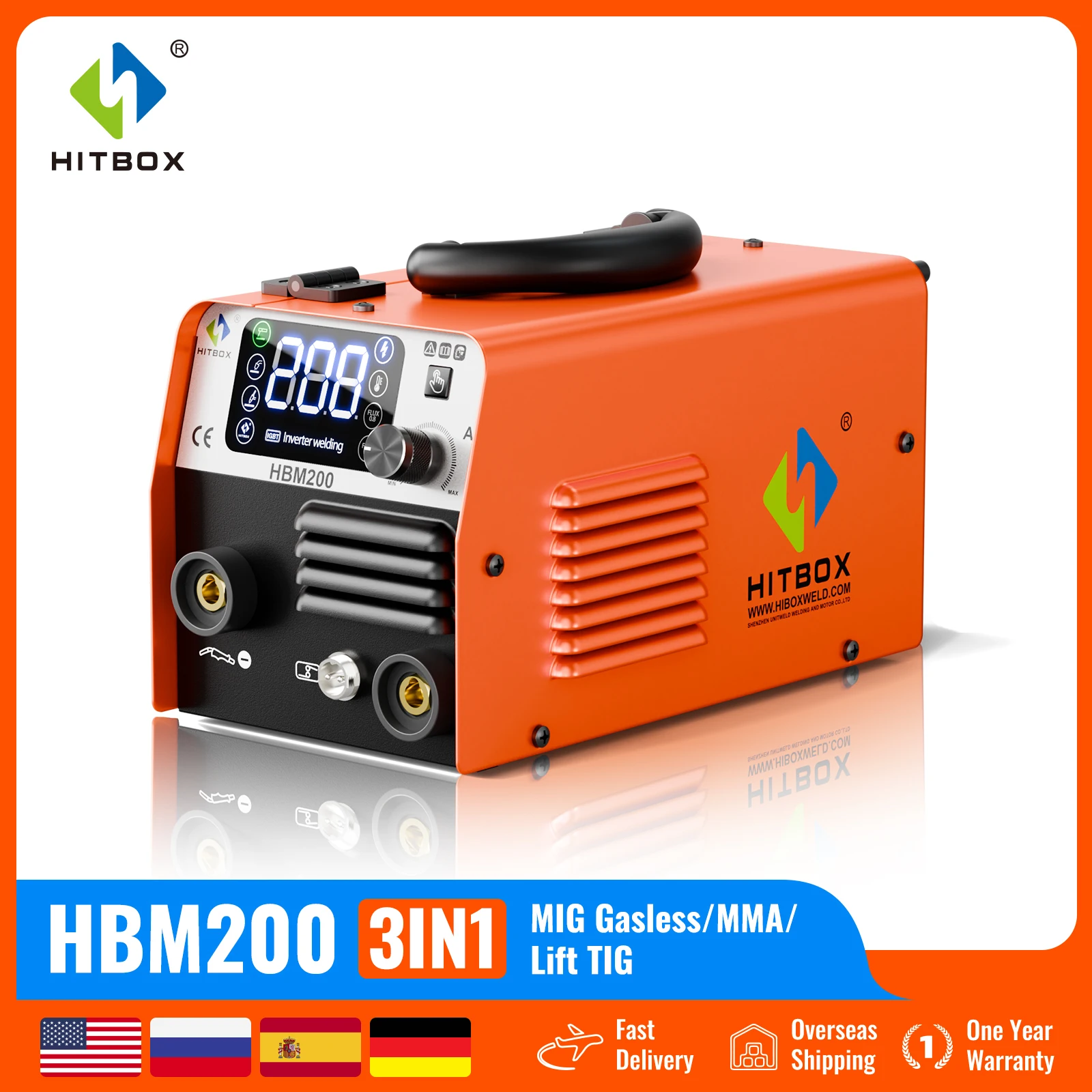 HITBOX MIG Welding Machine MMA/Lift TIG/MIG Gasless MIG CO2 Gas Multifunctional Gas/Air-less Shielded Welder Maquina de soldar