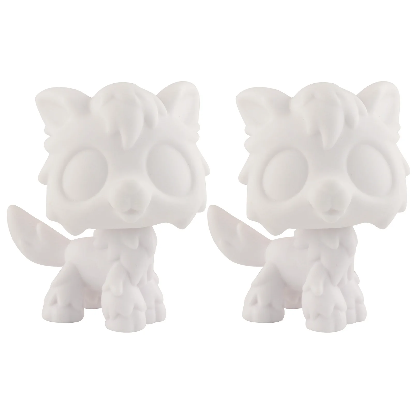 2 Pcs Minilpsshop White Base Pet Toy Shorthair Cat Wolfcat Collie Great Dane Dachshund Husky Deer Figure Kids Gift for LPS image 3