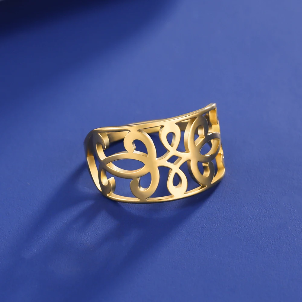 Dawapara Trinity Celtics Knotenring, irisches Liebesherz, Freundschaftsversprechen, Verlobungsring, Ehering aus Edelstahl – Detail 19