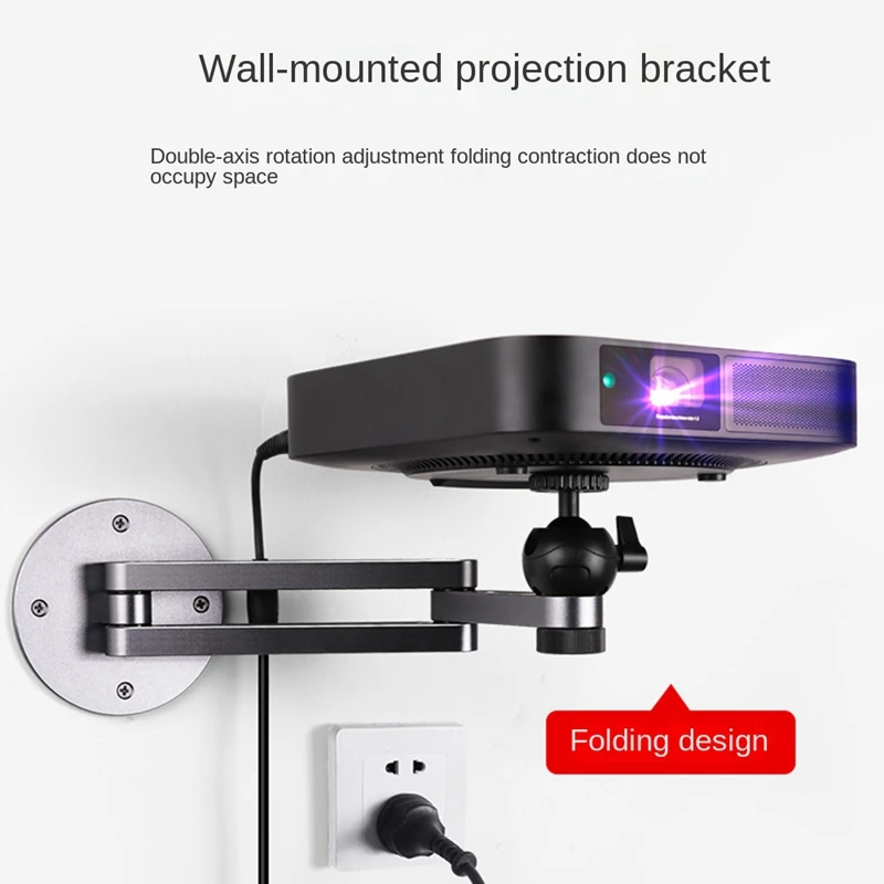 1 PCS Projector Wall Mount Bracket Multi-Angle Adjustable Foldable Wall Support Aluminum Alloy