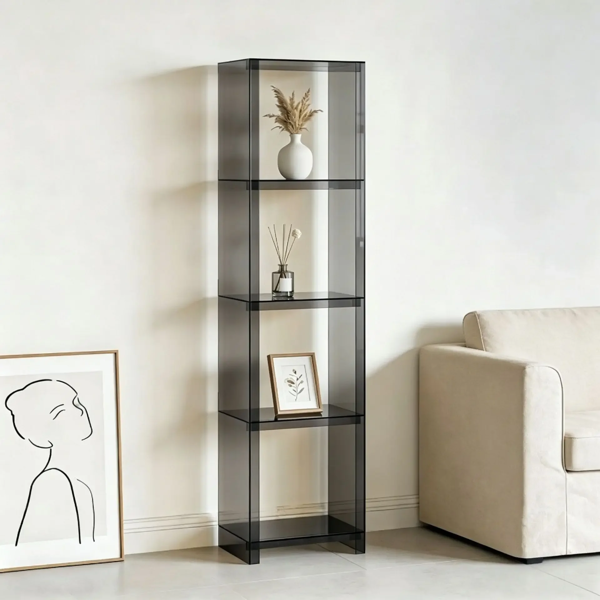Display cabinet Bookshelf Shelf Living room figuredisplay shelf Floor-to-ceiling transparent displaycabinet Bookcase integrate