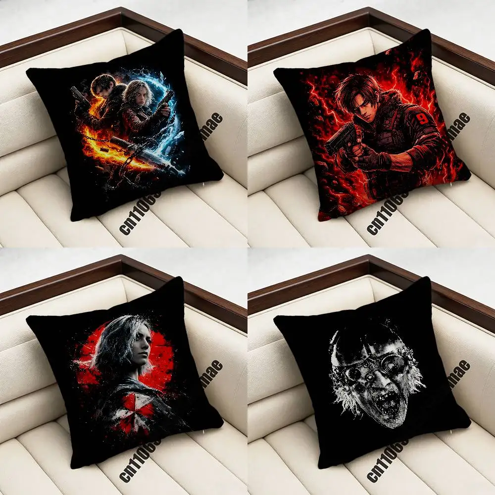 

For R-Resident Evil requiem Grace Ashcroft Leon S Kennedy Victor Gideon Throw Pillow Case Sham Square Sofa Pillowcase Pad Cover