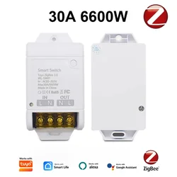 ZigBee 20A/30A 6000W Smart Circuit Breaker Switch Mouldle On/Off Controller Electrical for Household Appliances DIY Home