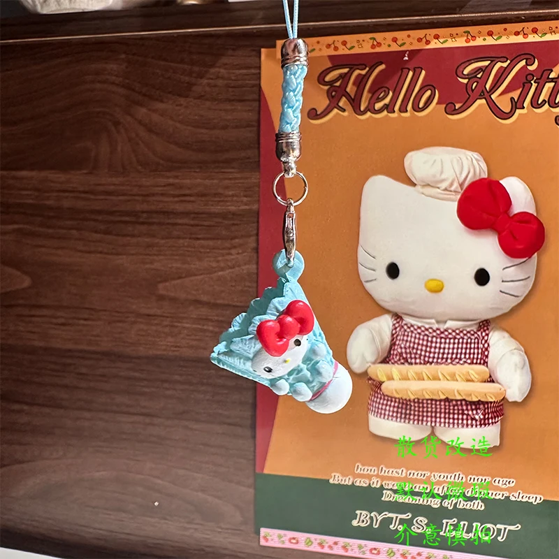 Kawaii Hello Kitty Keychain Tennis Racket Sports Shoes Boxing Gloves Phone Rope Pendant Bags Accessories Gift For Women Girls