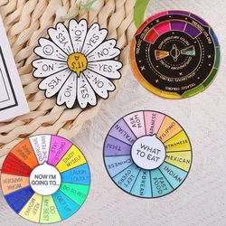 New Decision Yes Or No Enamel Pins Turntable Daisy Smile Rotatable Brooches Lapel Badges Fun Jewelry Wholesale Best Friend Gifts