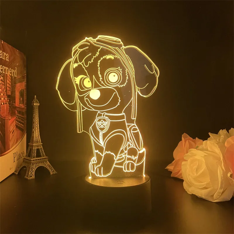 Paw Patrol Cartoon Series 3D Lamp Anime Figure Bedside Table Lamp Led Night Lamp Creative Ornaments Children Toys Birthday Gifts