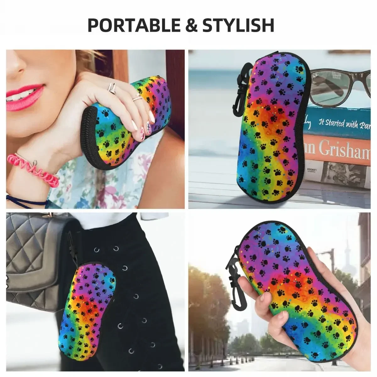 

Footprint Dog Paw Prints Glasses Case Cool Shell Eyeglasses Case Sunglasses Box