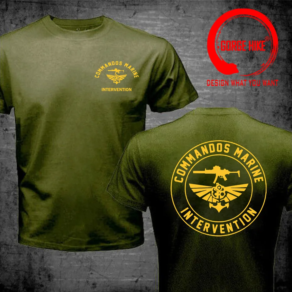 French Special Forces Commandos Marine Intervention T Shirt Men Navy Seal Short Sleeve Tshirt Fashion Casual 100% Cotton T-Shirt