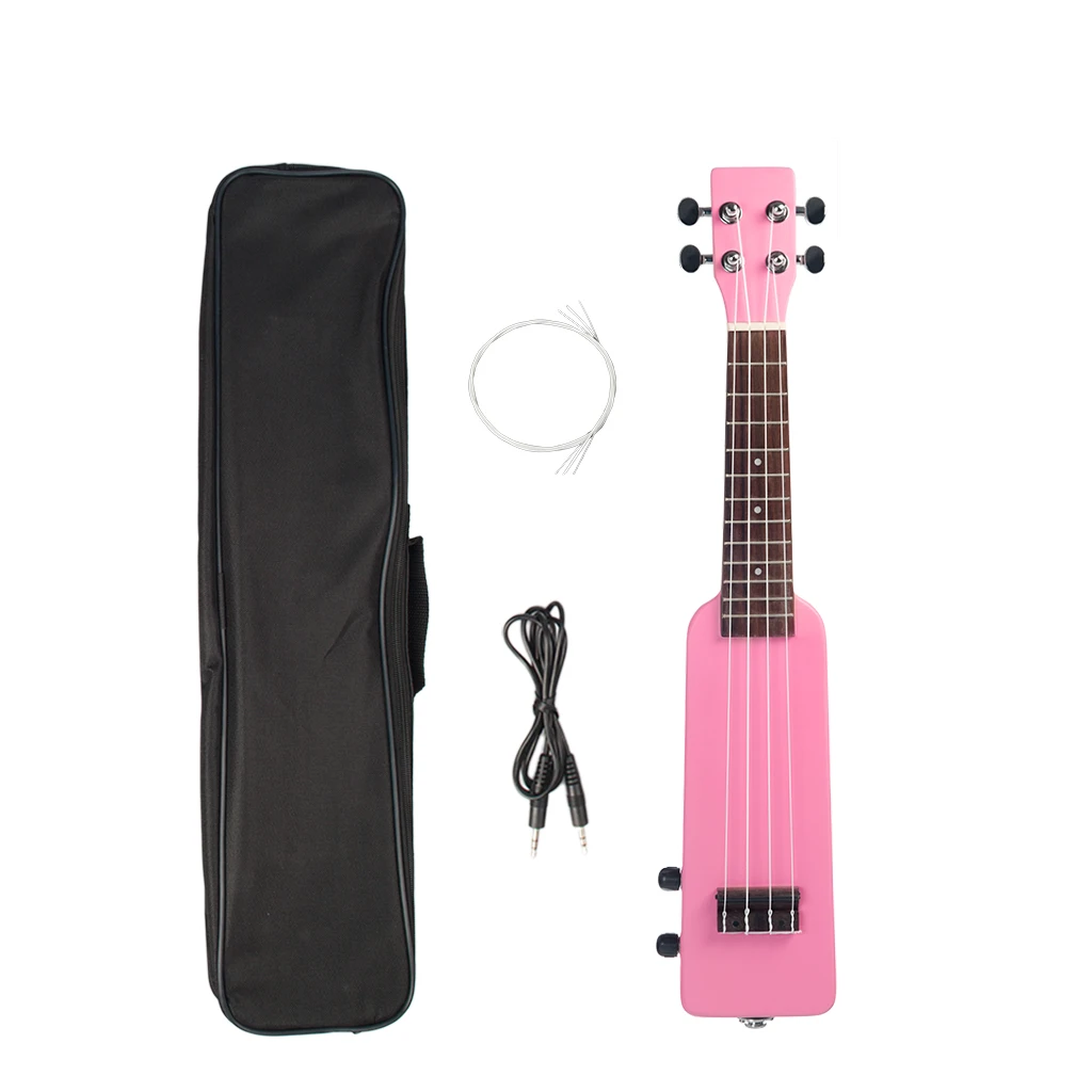 

Creative 21" Solid Wood Okoume Electric Ukulele Uke W/3.5mm & 6.35mm Outputs Including Carrying Bag 4Pcs Extra Strings