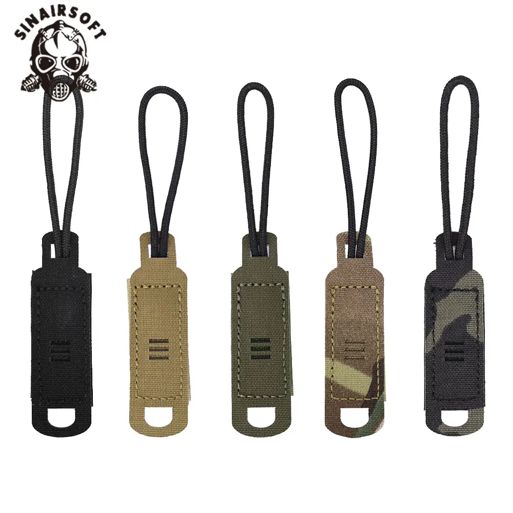 

Tactical Zipper Pulls Hook And Loop Backpack Zipper Puller Tab Handle Cord Molle 1000d Laser Cut Nylon Hunting Bag Accessories