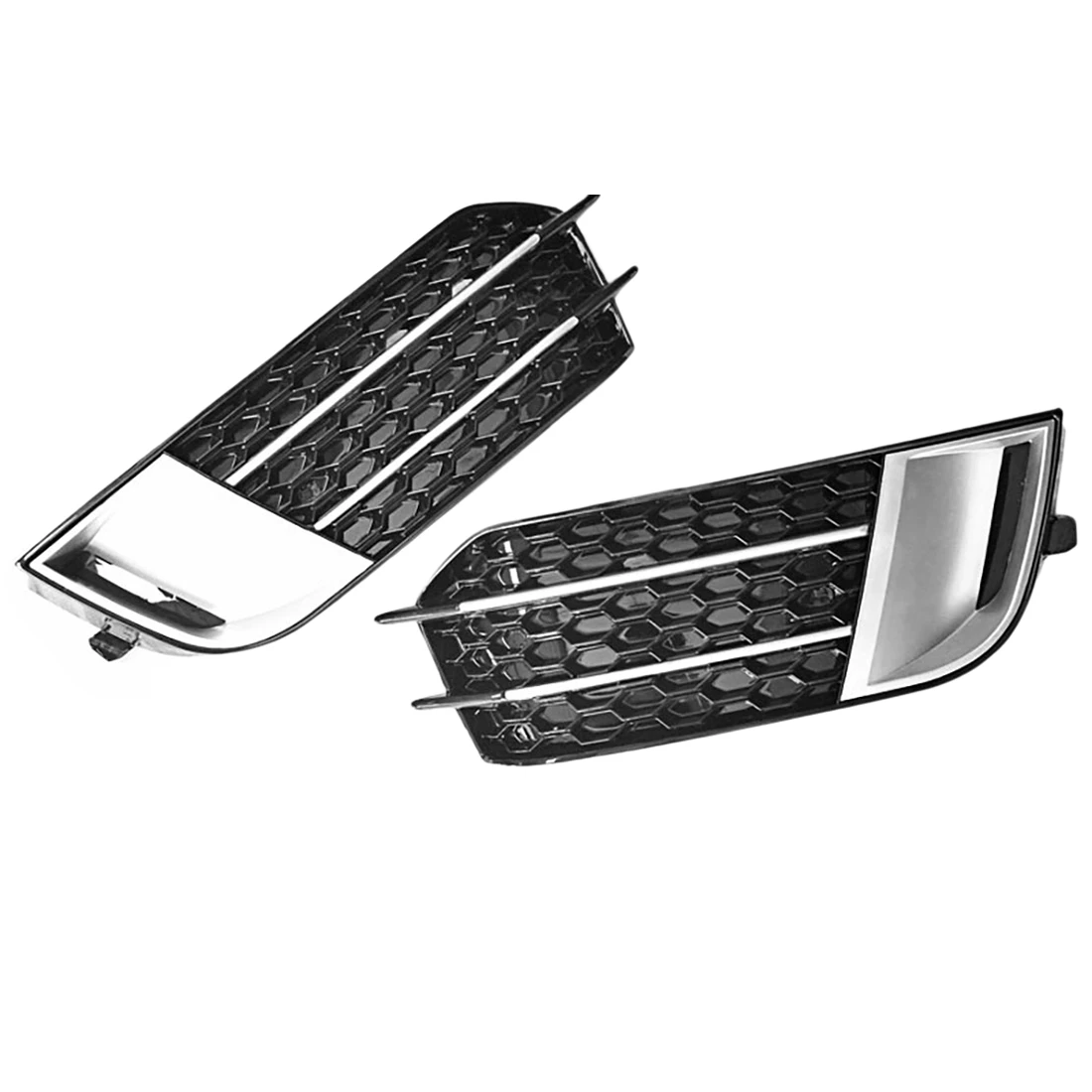 

Front Bumper Fog Lamp Cover Fog Light Trim Honeycomb Mesh Grilles for Audi A1 Non Sline 2010-2015 RS1 Style