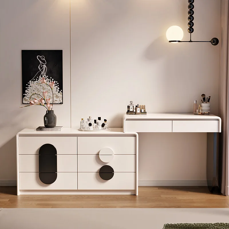 ديكورات كرسي مكتب الغرور مرآة فاخرة صالات كبيرة خزانة الغرور مكتب غرفة نوم أبيض لطيف أثاث Coiffeuse للمنزل #1