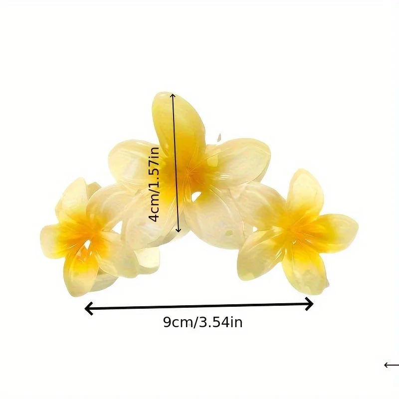 6Pcs 우아한 꽃 헤어 클립 플라스틱 대형 그라데이션 꽃 헤어 클립 헤어 롤빵에 적합 포니 테일 매일 착용에 적합