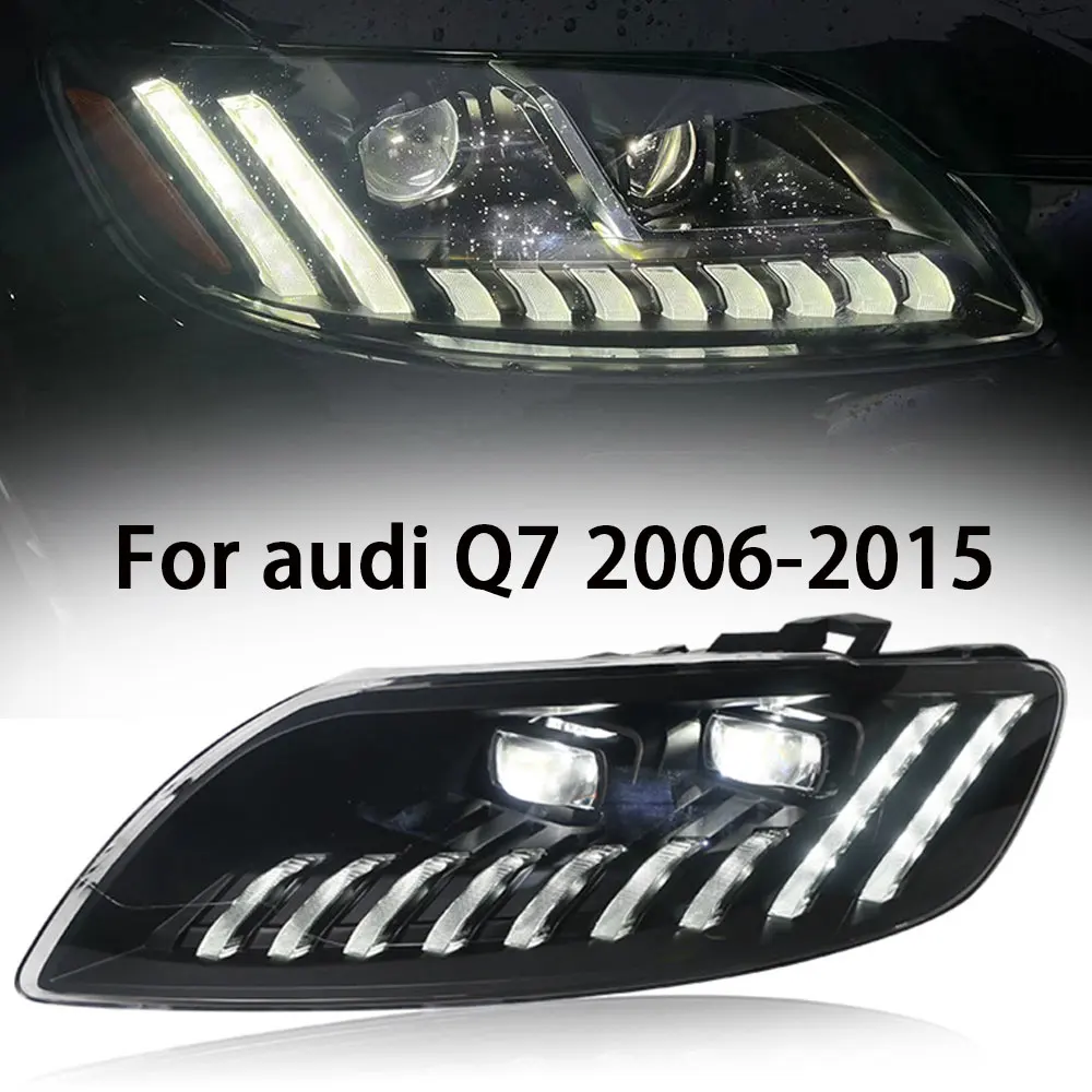 

Car Accessories LED Headlights Assembly For Audi Q7 2006-2015 Upgrade New Style DRL Yellow Turn Signal Front Head Light Lamps