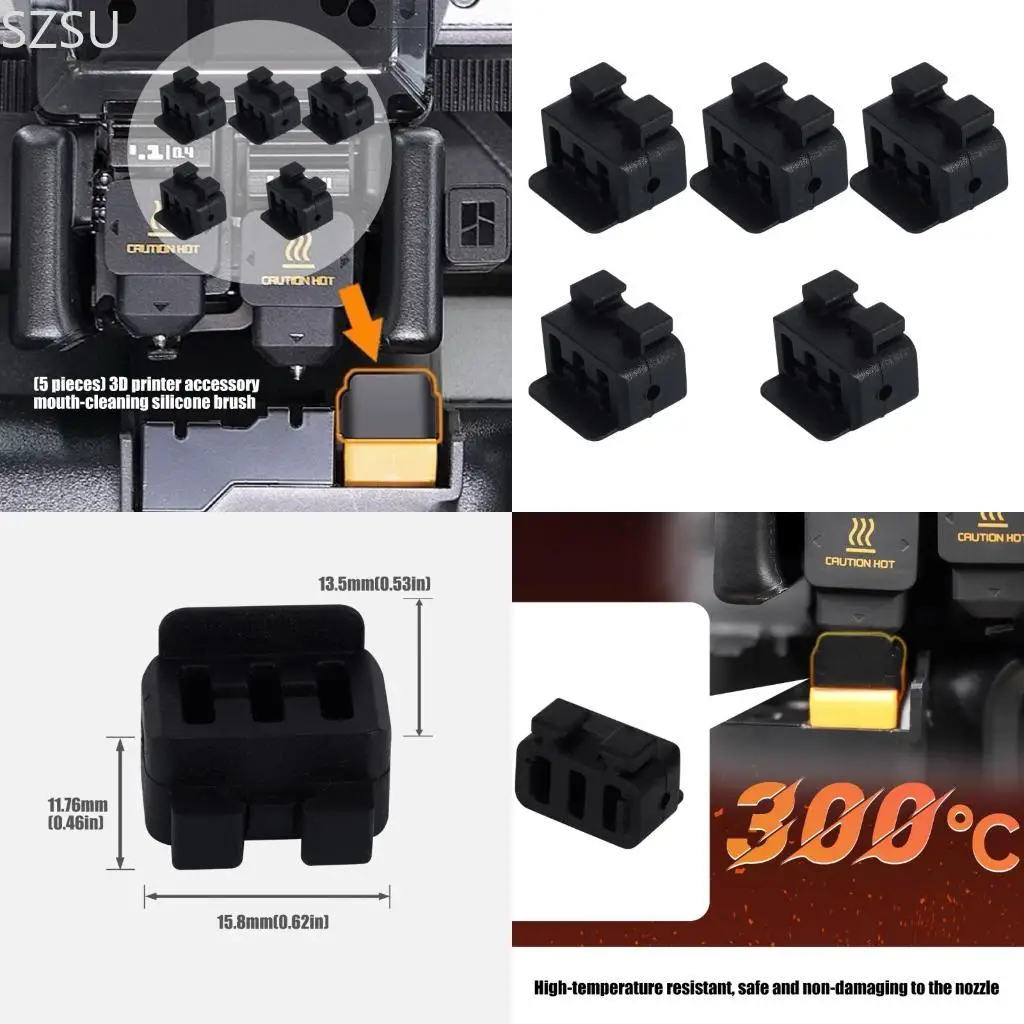 

SZSU Reusable 3D Printer Nozzle Wiper For H2D/H2S/H2C Nozzle Silicone Brush Hotend