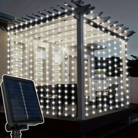 Solar Curtain Light LED Outdoor Garland String Lights Christmas Tree Decorations Ornaments New Year 2025 Halloween Lights