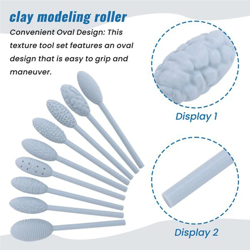

A84E-Tile Clay Sculpting Texturing Modeling Tools Clay Texture Rolling Emboss Plaids Hand Rollers Clay Modeling Pattern Rollers