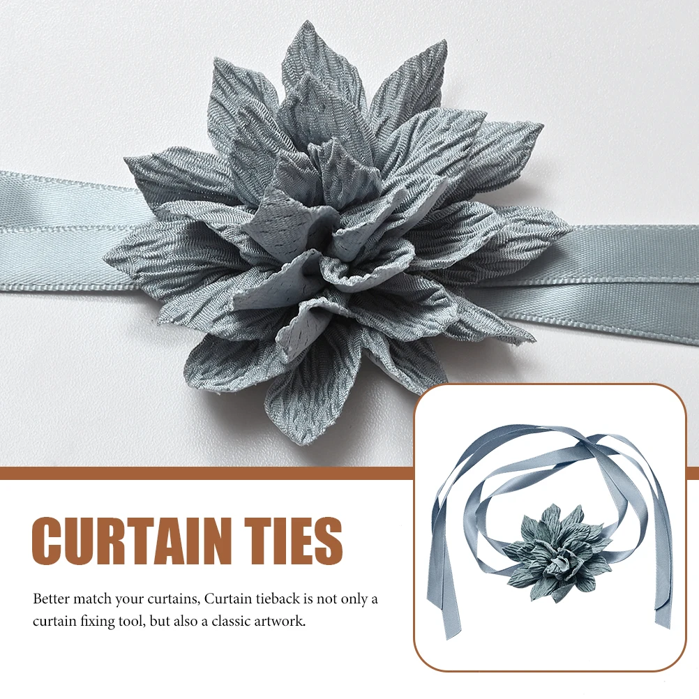 

2Pcs Artificial Flower Curtain Tiebacks Decorative Rope Holdbacks Home Wedding No Drilling Easy Practical Retro Style