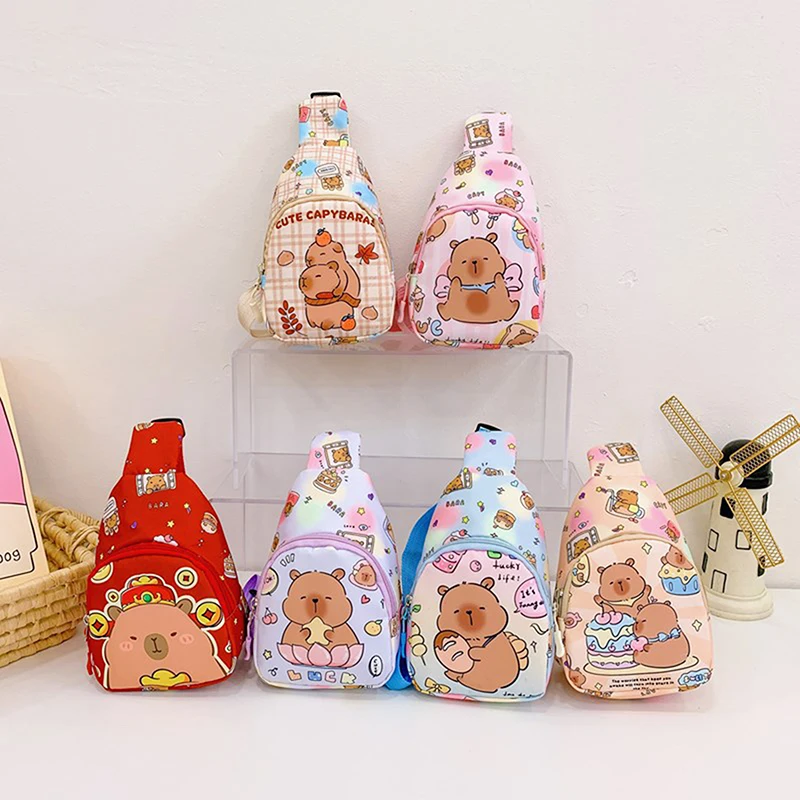 Capybara Backpack Cute Doll Stuffed Bag Multifunctional Storage Bag Capybara Chest Bag Home Decoration Shoulder Messenger Bag