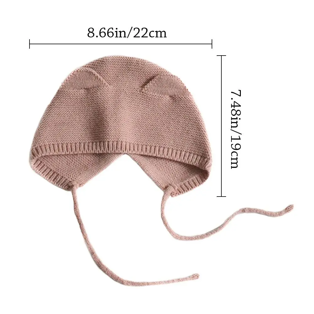 1-4 سنة يندبروف بلون الطفل محبوك قبعة لينة لطيف الأطفال قبعة دافئة آذان الكرتون قبعات صغيرة طفل الأطفال أطفال #6