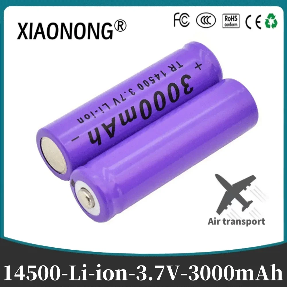 

3.7v 3Ah 14500 lithium-ion, 3000mAh AA high-capacity replacement battery, used for radios, microphones, Electric toys, etc