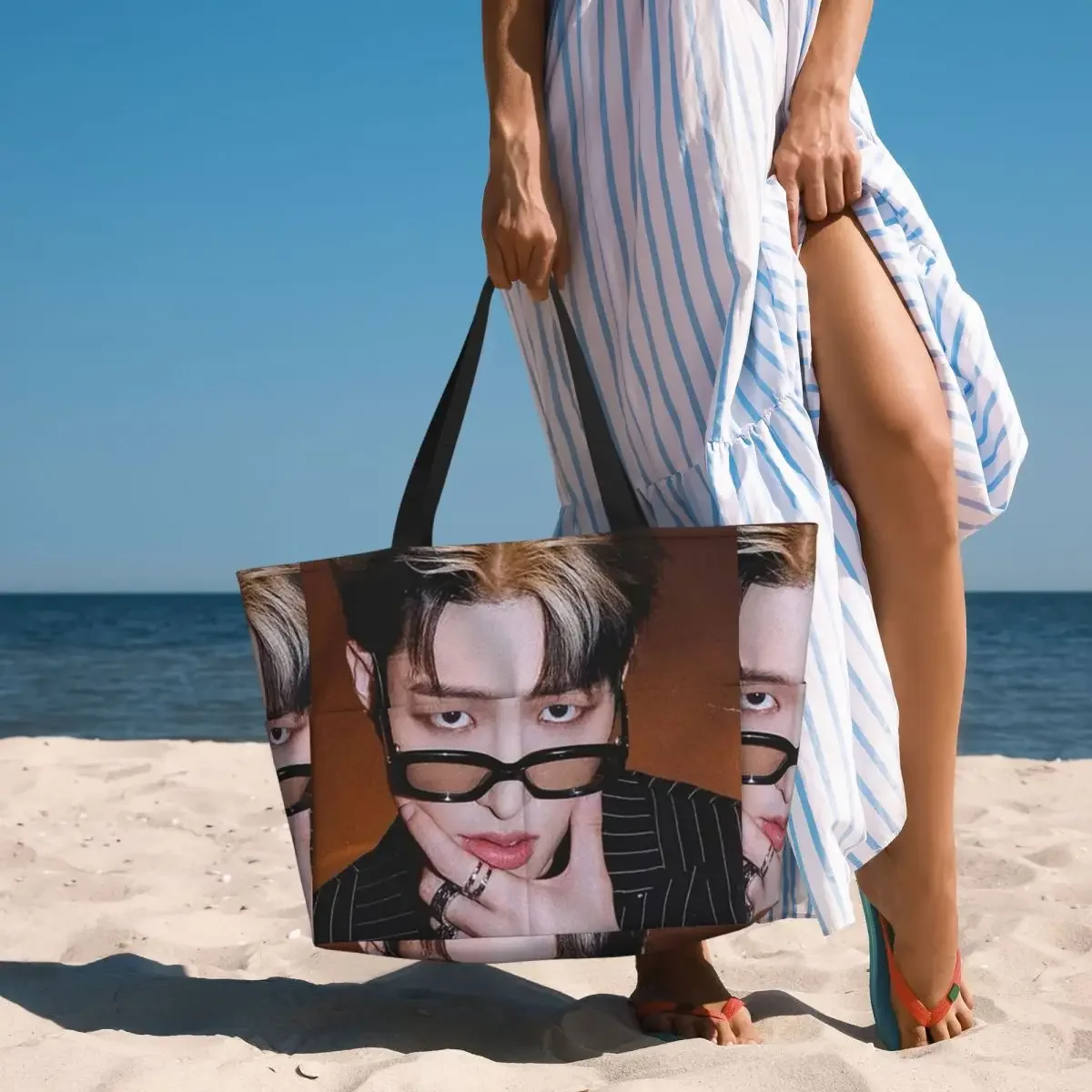 Mingi Ateez - Spin Off From The Witness Halazia Beach Tote Bag Sport Gym Yoga Duffle Grand sac fourre-tout pour femme Sac de voyage Sac de fitness