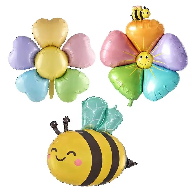 1pcs Cartoon Animal Balloons Large Colorful Flower Bee Ant Mantis Insect Helium Balloon Baby Shower Birthday Decoration Ballons