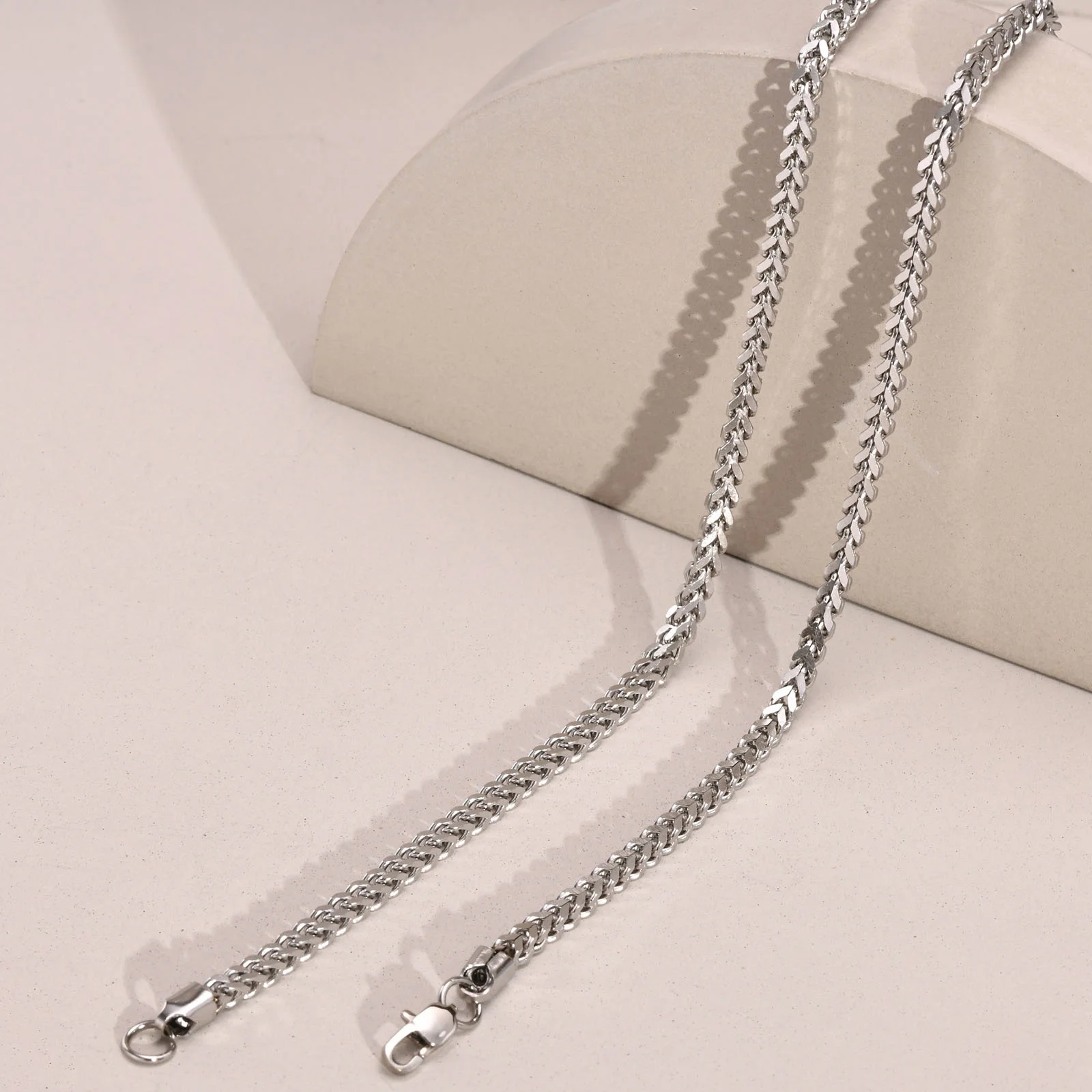 Franco Kette Halskette für Männer Jungen, 3mm dicke Edelstahl Halskette, männliche Kette Schmuck Geschenke – Detail 7