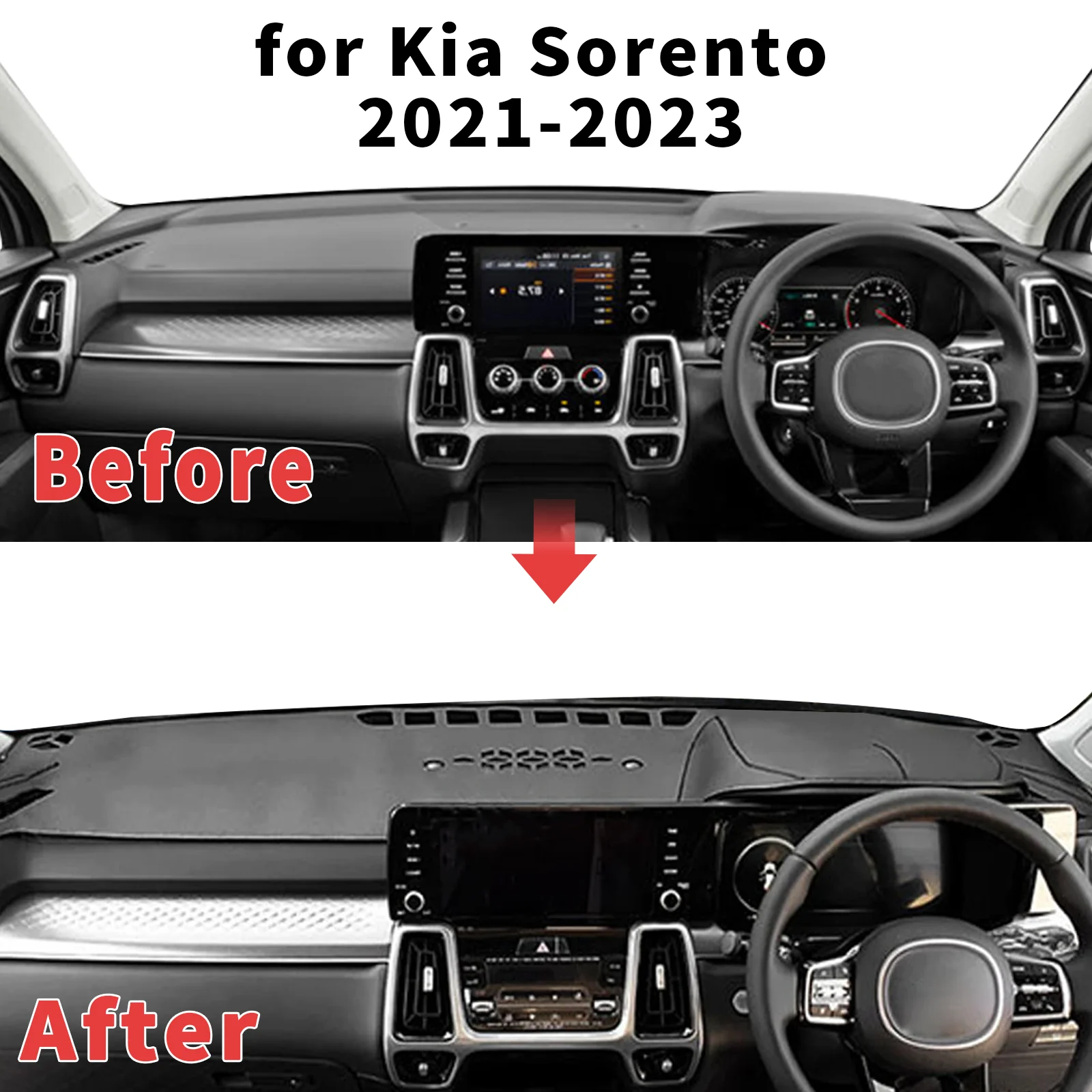 for Kia Sorento 2021-2023 MQ4 Dashboard Cover Sun Shade Protector Dashmat Anti-Glare UV Block Carpet Mat Automotive Dash Mat