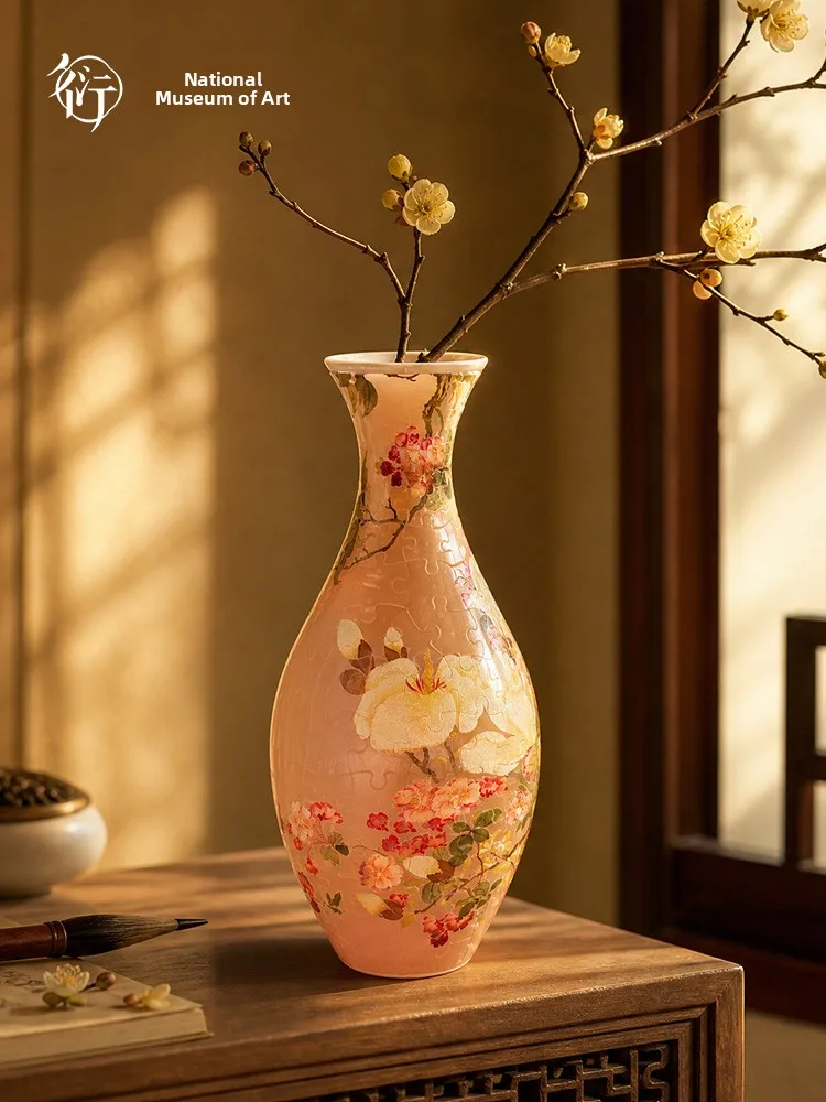 Creative Puzzle Vase Museum Floral Design Desktop Decoration DIY Flower Arrangement Gift for Girlfriend Chinese Style