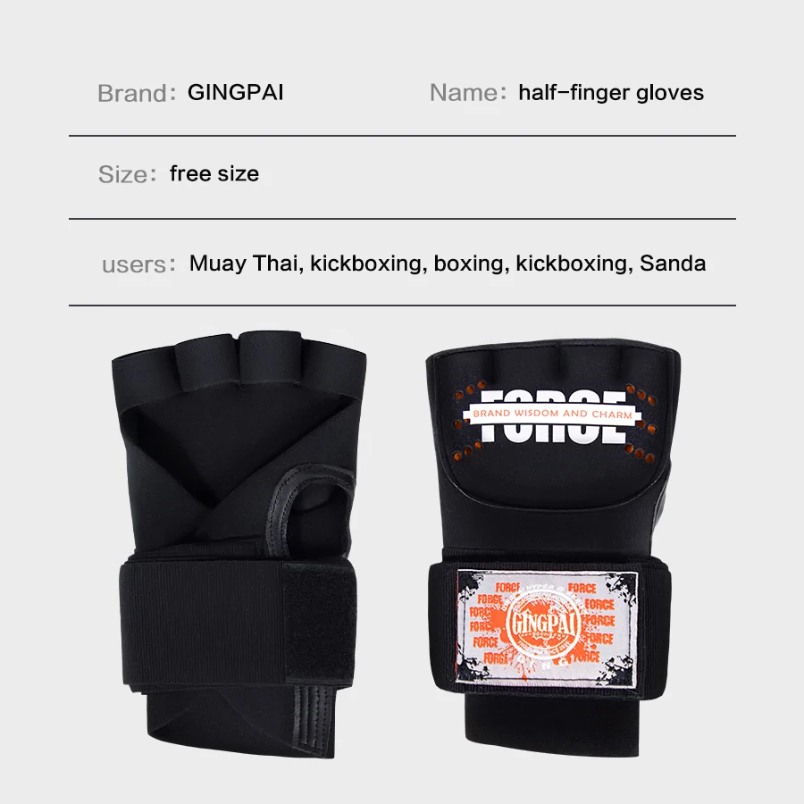 Fasce per le mani da boxe Fasciatura Guanti Muay Thai per uomo Guanti interni Mezze dita Guanto da boxe in gel per attrezzatura MMA Taekwondo